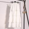 Solid Color High Waist Pleated Cake Skirt Pure Color High Waist Pleated Tiered Skirt