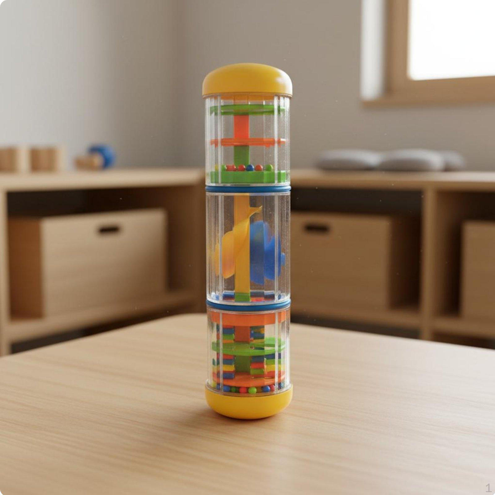 Rain Instrument Musical Enlightenment Colorful Design Rainmaker Toy for Young Children,