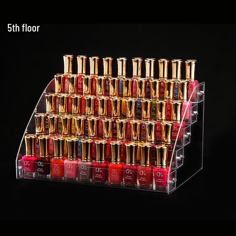 Acrylic Multilayer Nail Polish Display Stand - Transparent Cosmetic Organizer
