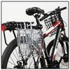 Bike Basket, Heavy-Duty Metal Wire Bicycle Basket with Hooks, Quick Install, Rust-Resistant, Large Capacity for Grocery Shopping Pets Daily Commuting