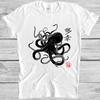 Octopus Japanese Calligraphy Gyotaku Japan Anime Manga Samurai  Tee T Shirt M886