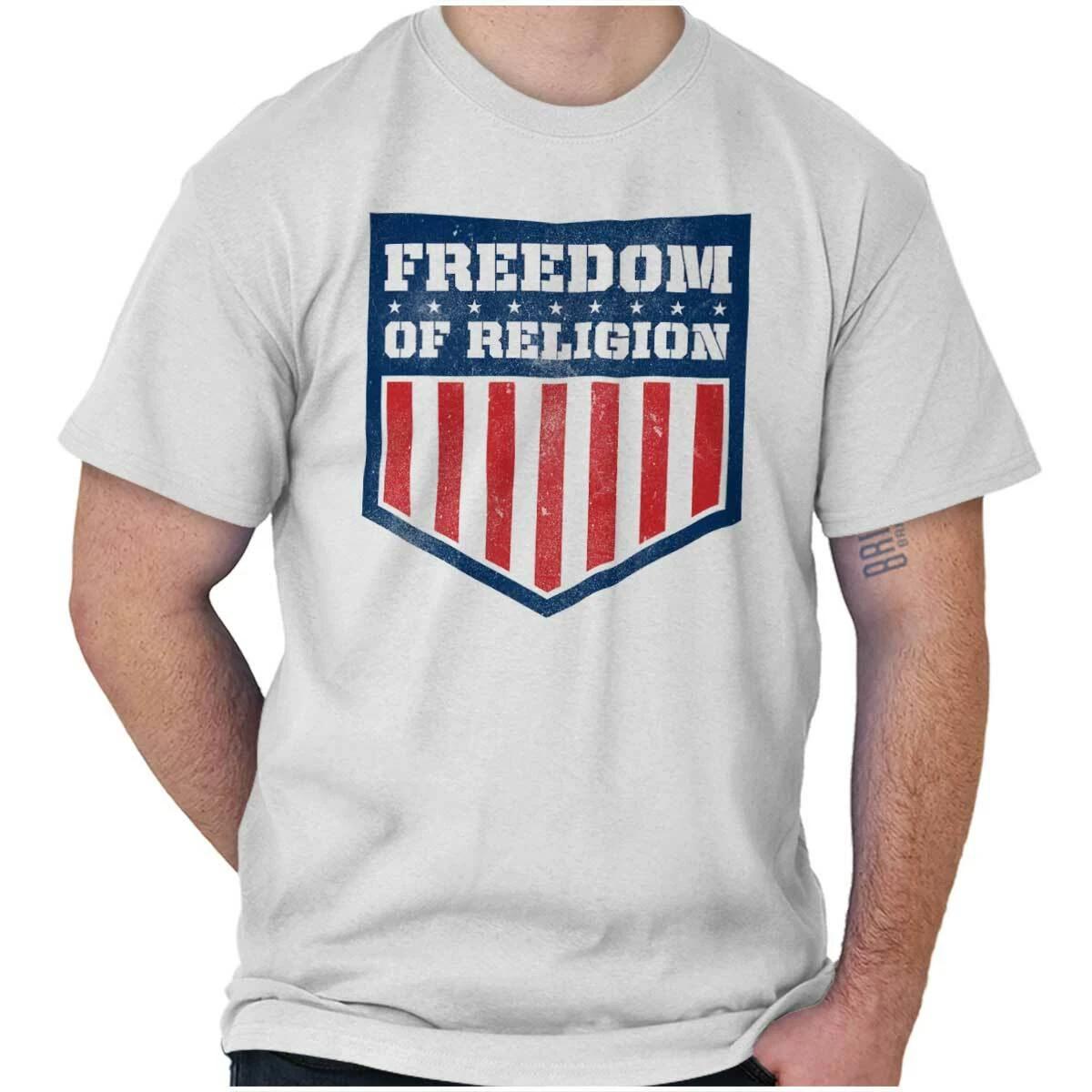 Patriotic Christian Flag Freedom of Religion Womens or Mens Crewneck T Shirt Tee XL