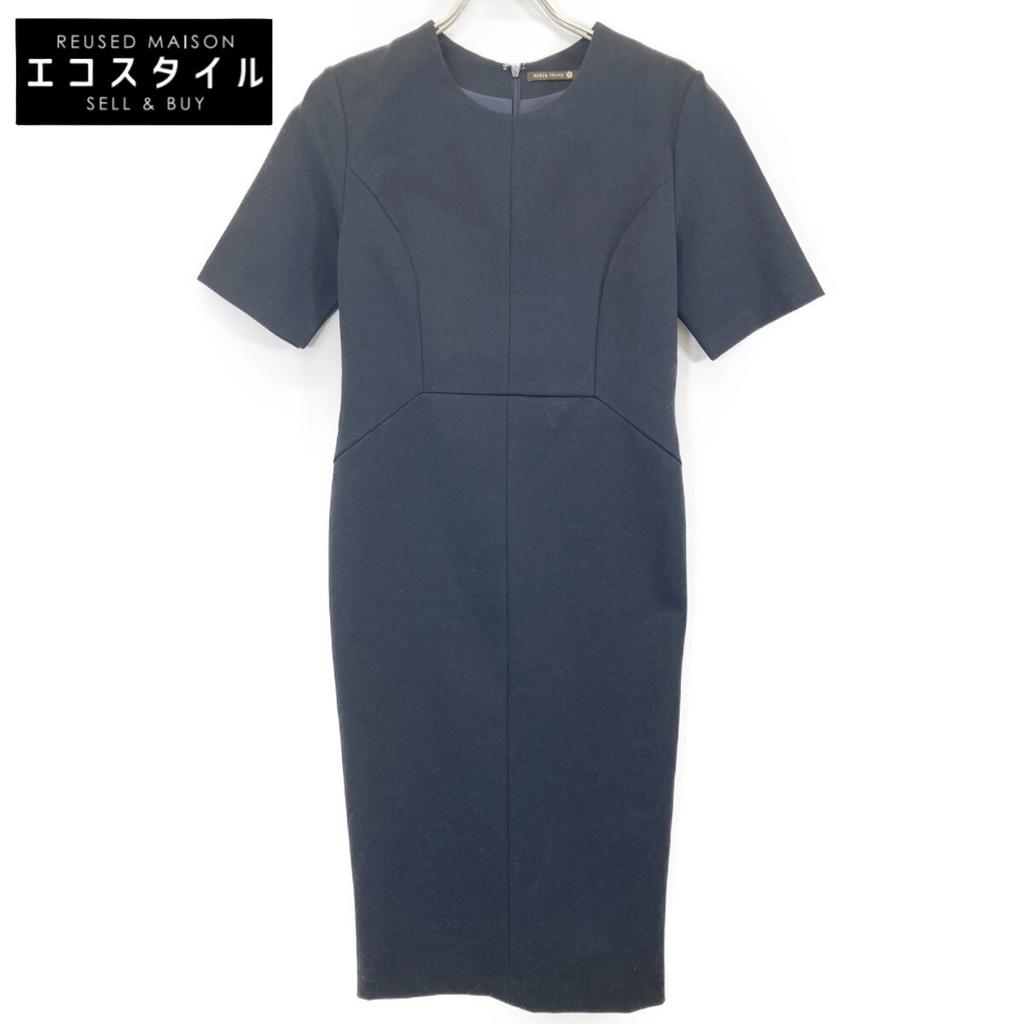 AUXCA.TRUNK Navy Cotton Nylon Stretch Dress Dress XS NavyUsed