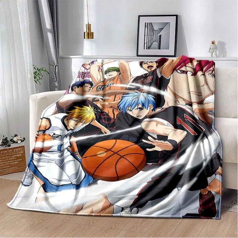 Anime Kuroko's Basketball Cartoon Blanket,Soft Throw Blanket for Home Bedroom Bed Sofa Picnic Travel Office Cover Blanket Kids
