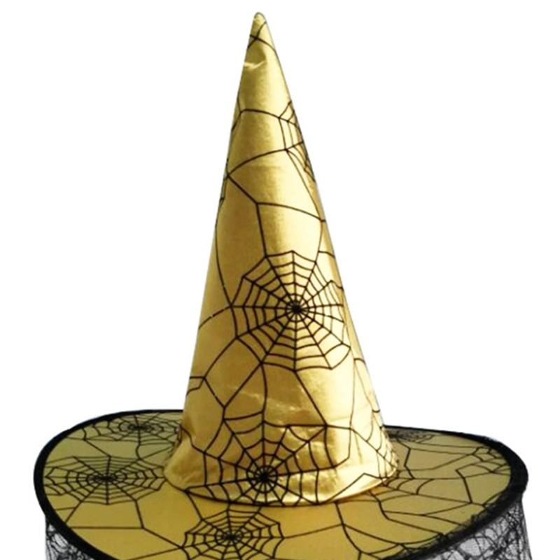 Witch Hat Masquerade Ribbon Wizard Costume Top Pointed Caps Cosplay Props Party