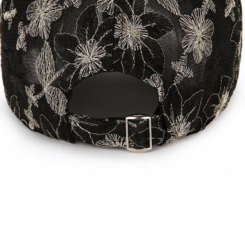 Hat Women's Summer Hat Breathable Baseball Hat Lace Flower Duck Tongue Hat Sunshade and Sunscreen Hat