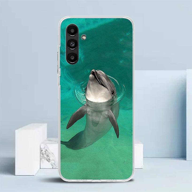 Ocean Animal Cute Dolphin Phone Case For Samsung Galaxy A17 A37 A57 A16 A15 A14 A13 A56 A55 A54 A53 A36 A35 A34 A33 A26 A25 A24