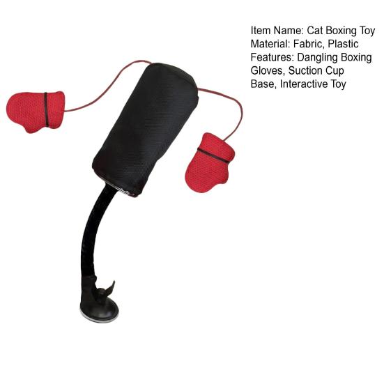 Interactive Cat Punching Bag Cat Boxing Toy with Springy Bobbing Action Dangling Boxing Gloves Punching Bag Play Gym