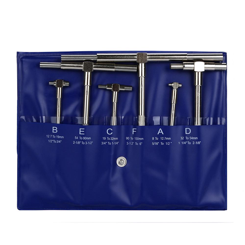 6Pcs Set 5//16/'/' 6/'/' Precision Telescopic Gage Micrometer Bore Measurement Tool