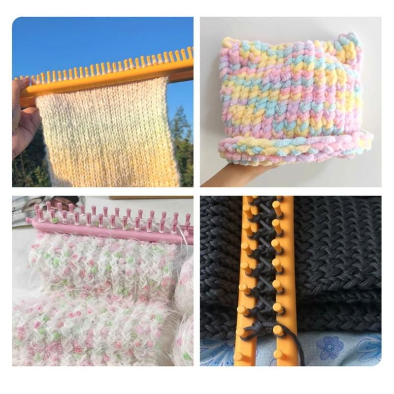 1 or 2 Set Knitting Frame Multifunctional Knitted Loomed Set Round Rectangular Knitting Board For Hat Scarves