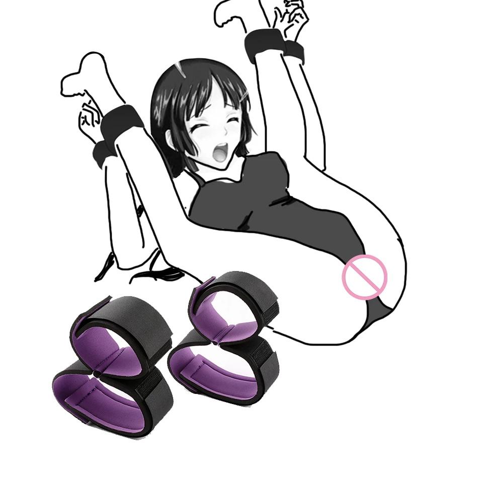 Bondage Set Omezení Hra pro dospělé Bez vibrátoru Pouta Krční obojek Zápěstí Ústa roubík Popruh Fetiš Sexuální hračky Pro ženu Páry