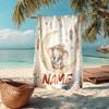 Custom Name Ultra-Soft Beach Towel with A Elephant Theme,Ideal for Pool - Camping, Diving - Perfect Travel Essential, Vibrant Beach Towel.