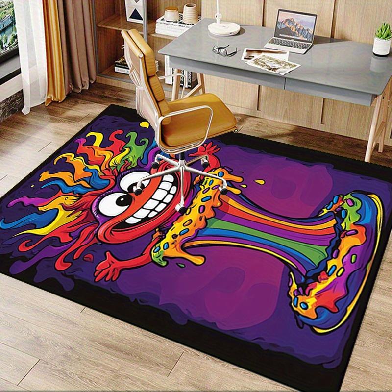 Cute Rainbow Man Office Carpet Soft Polyester Entrance Carpet Washable Non-slip Machine Washable Indoor Carpet Living Room Bedroom Dining Ta