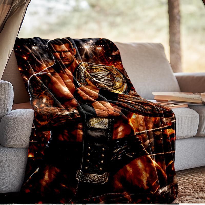 Wrestling Champion With Wwe Title Blanket Lightweight Ideal Bedding Blanket Perfect for Travel, Living Rooms, Offices, Sofas, Fan Christmas Gift