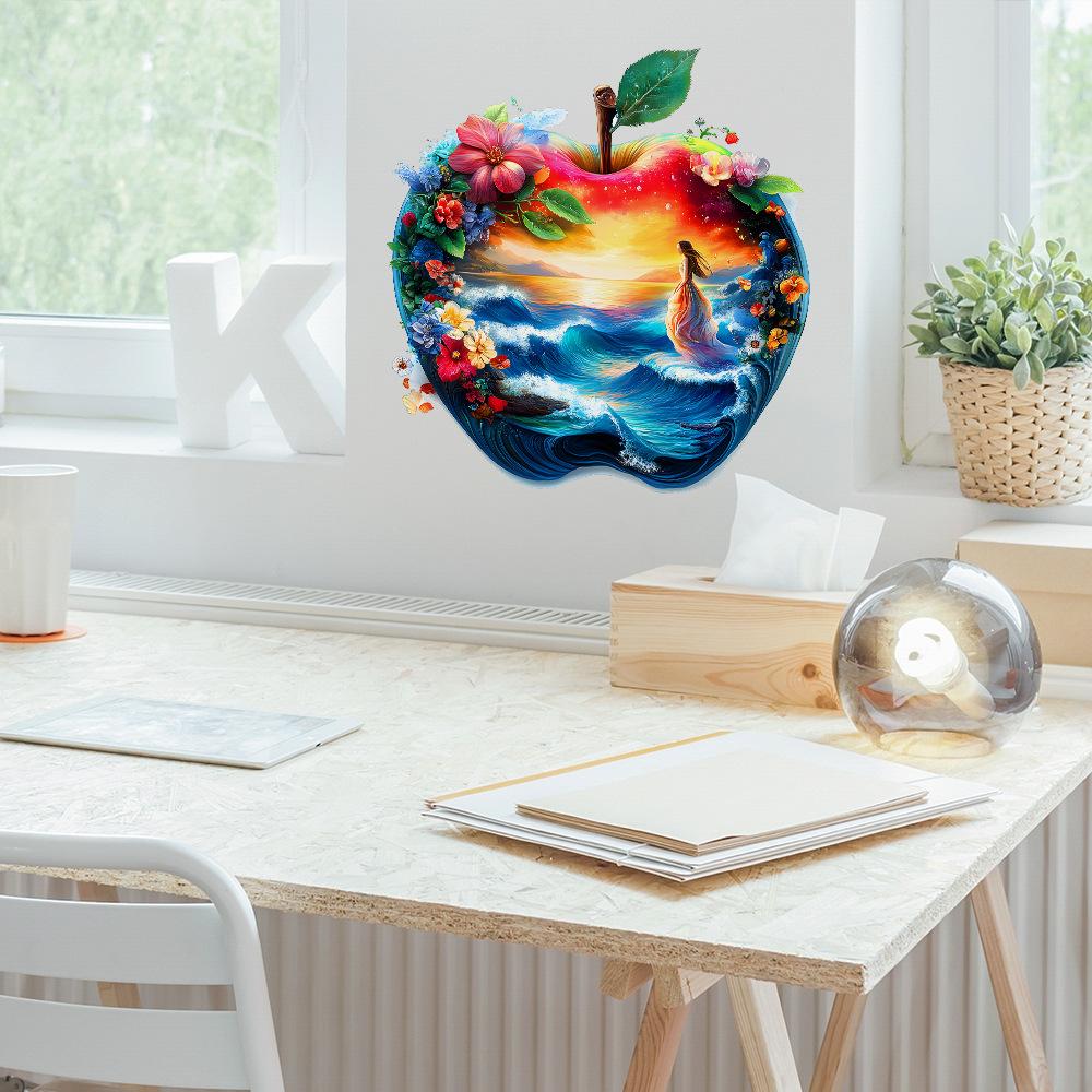 Kreative 3D Apfel Unterwasserwelt Schönheit Rücken Schlafzimmer Wohnzimmer Heimverschönerung Dekoration Wandaufkleber