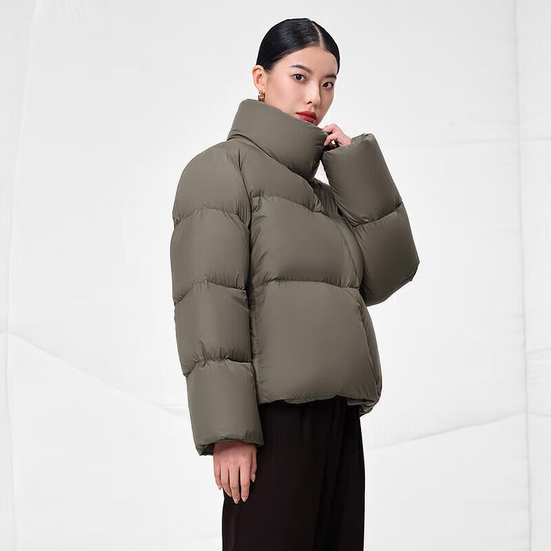 Tanboer Women's High-Collar Short Goose Down Puffer Jacket TW236362