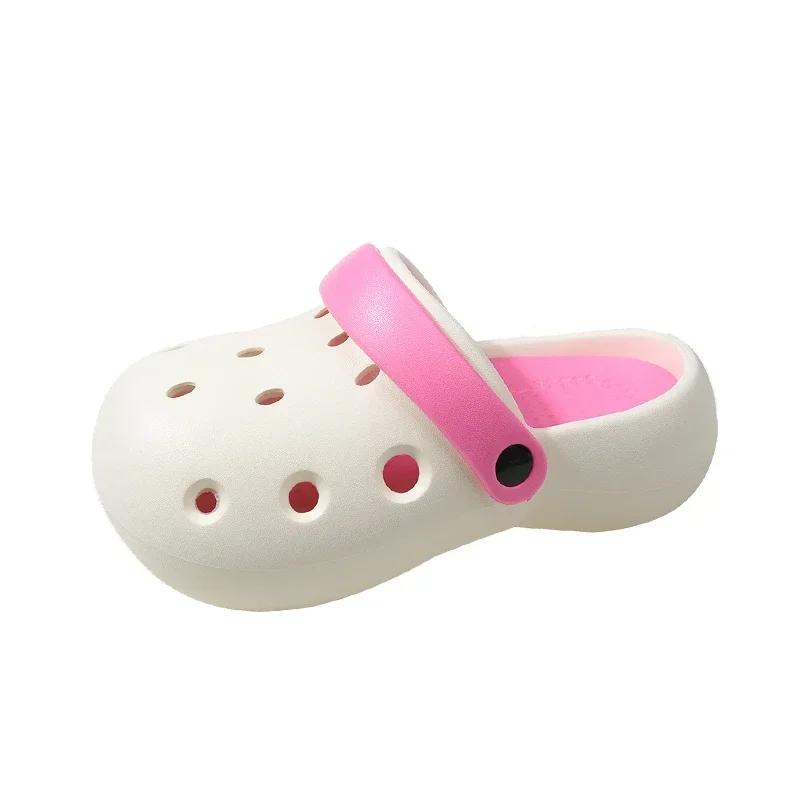 

Летние женские тапочки с закрытым носком на платформе из ЭВА, новые модные дышащие туфли-сабо на плоской подошве для женщин, повседневные сандалии для женщин на открытом воздухе 40-41