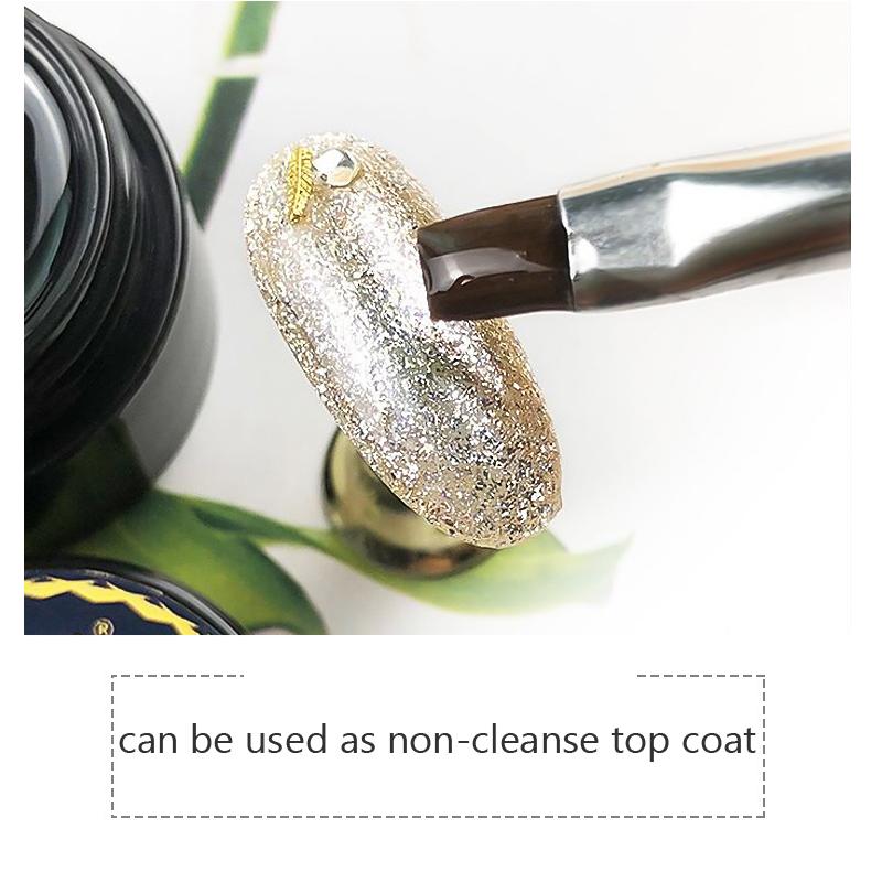 Vernis à ongles Gel Transparent 4 en 1, couche de finition sans lingette, adhésif Super fort, décorations Nail Art, cristal collant, 1 pièce