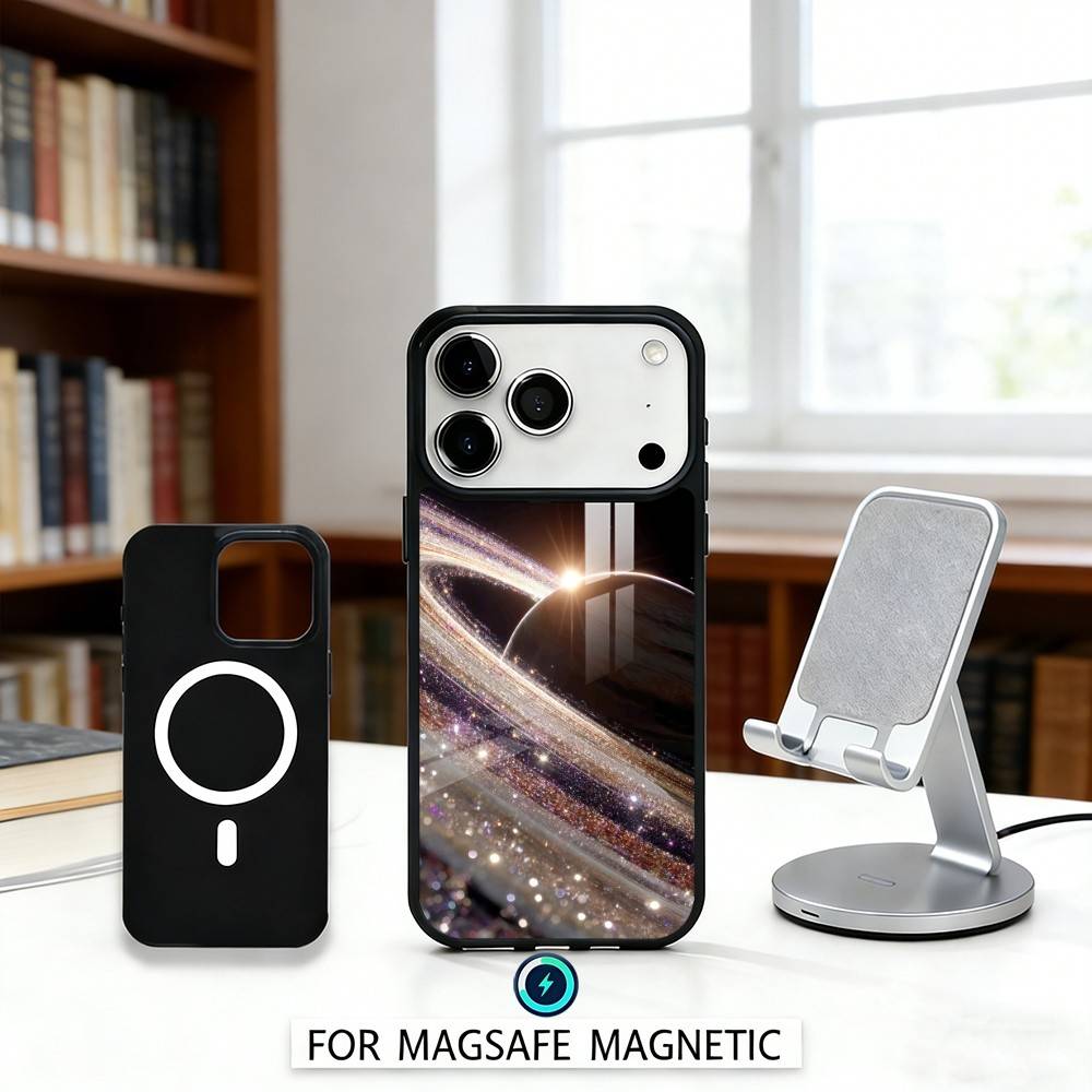 S-Saturn S-Solar System Phone Case For iPhone17,16,15,14,13,12,Pro,Max,Magnetic For Magsafe Wireless Charging