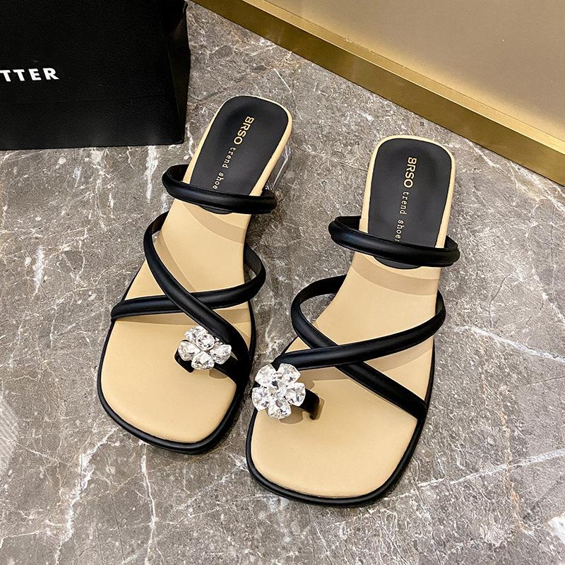 

Женские полушлепанцы, новая летняя модель, педаль с юбкой, Мэри Джейн, сандалии с квадратным носом 40 чёрный