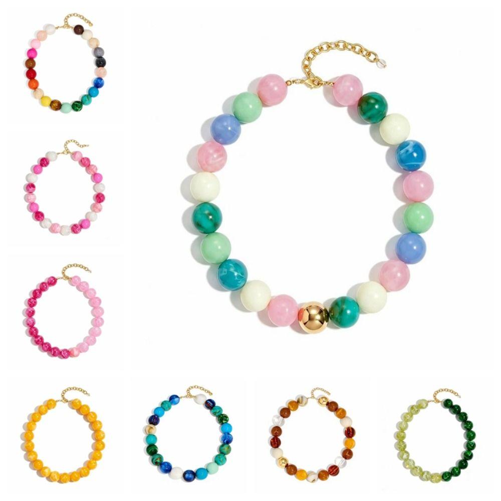 Large Women Choker Round Clavicle Chain Aesthetic Beaded Necklace Women