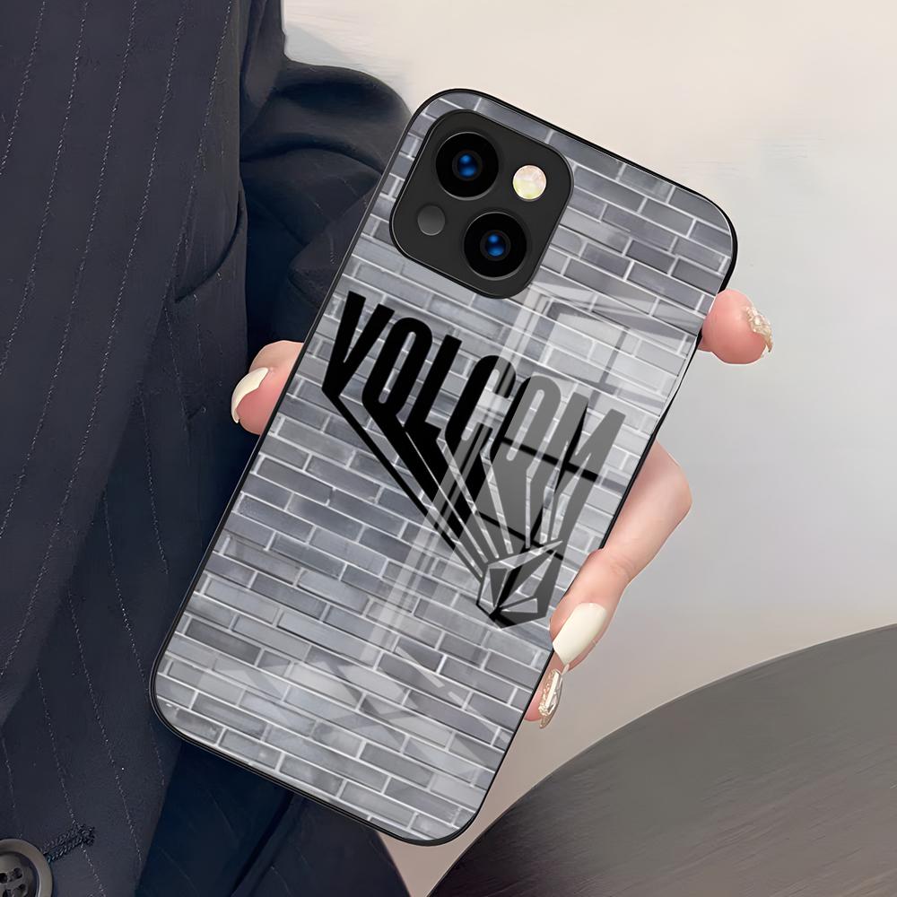 

Fashion V-Volcom Logo Phone Case For IPhone 17 Pro Max 15 Pro 16 14 Plus 12 13 Mini 11 Pro Shockproof Glass Cover iPhone13 Pro