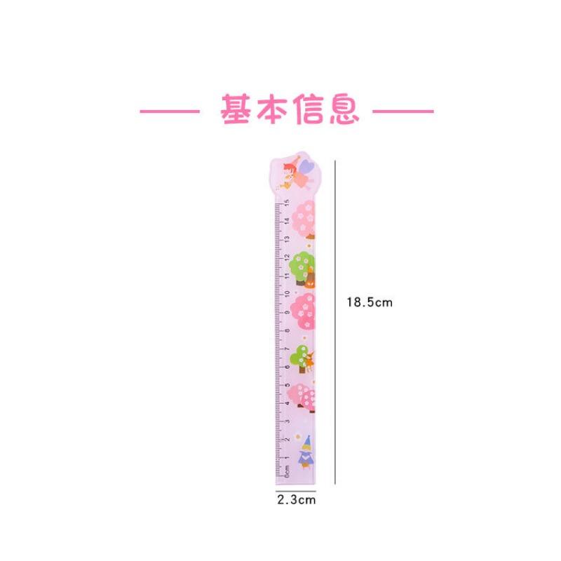 Cute Transparent 15cm Plastic Straight Ruler For Students Kids Stationery Gift