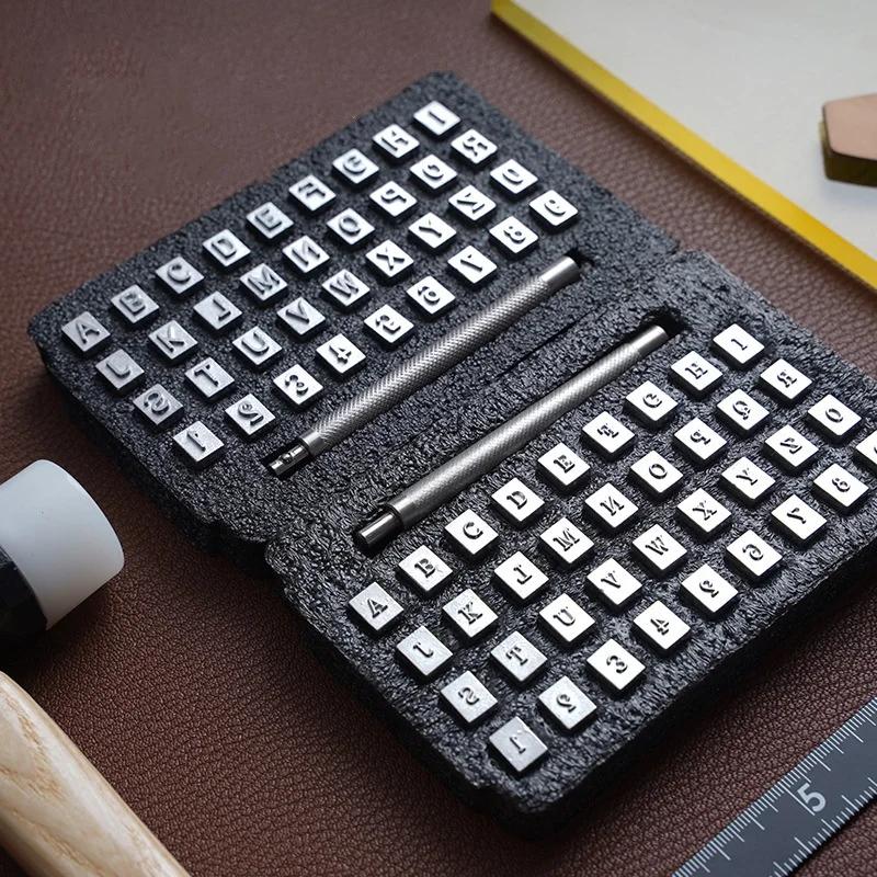 37Pcs Set Metal Alphabet Number Leather Stamp Hand Engraving Tool Kit DIY Set Professional Leather Embossed Tools Pottery Tool