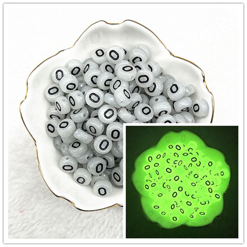 100 Stück 7x4mm A-Z Leuchtende Perlen Buchstabenperlen Acryl Abstandshalter Perlen Für Schmuckherstellung DIY Anhänger Armband