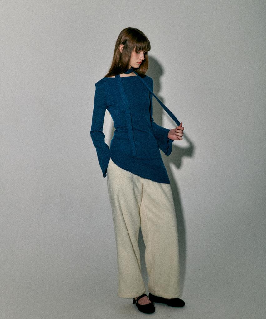 Kkuape Knit Onepiece & Muffler Set_Denim Blue