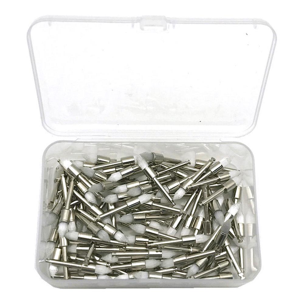 100pcs Dental Prophy Brushes Polishing Polisher Rubber Cup Disposable Latch Type Colorful Buff Nylon Bristles Brush