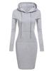 2026 Autumn/Winter European American Women's Solid Color Hooded Long Sleeve Dress