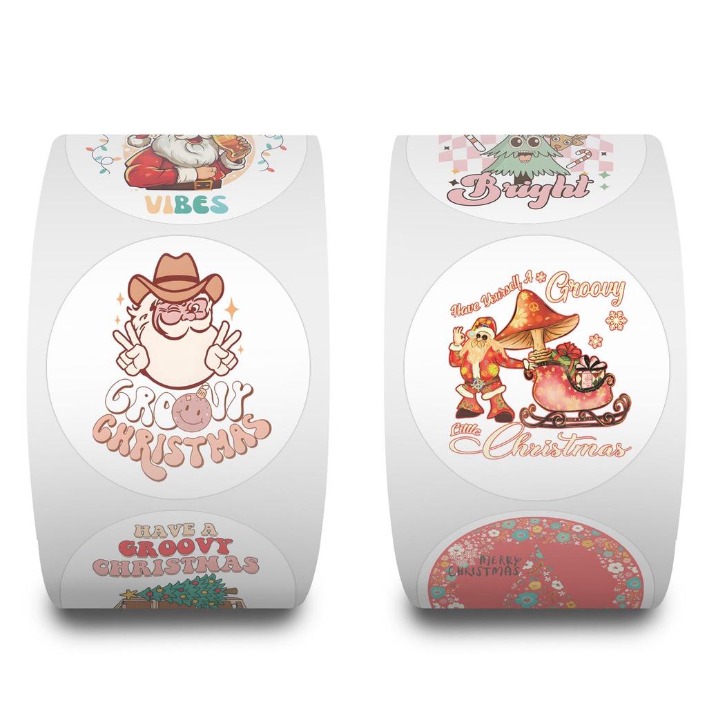 Groovy Christmas Washi Tape - 500 Stickers/Roll for DIY Decorative Journals and Notebooks