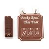 Handmade Books Read This Year Counter And Sign - Rustic Wooden Hanging Bookshelf For Wall Mounted Desk, Gift For Book Lover