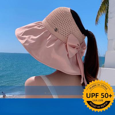 Kuyruklu At Şapka Bağlanabilir, Kadın Stili, Yaz, Güneşten Gölgelendirme ve Güneş Koruması, Balıkçı Şapkası, Vinil, Yüzü Örten Geniş Kenarlı, UV Koruması