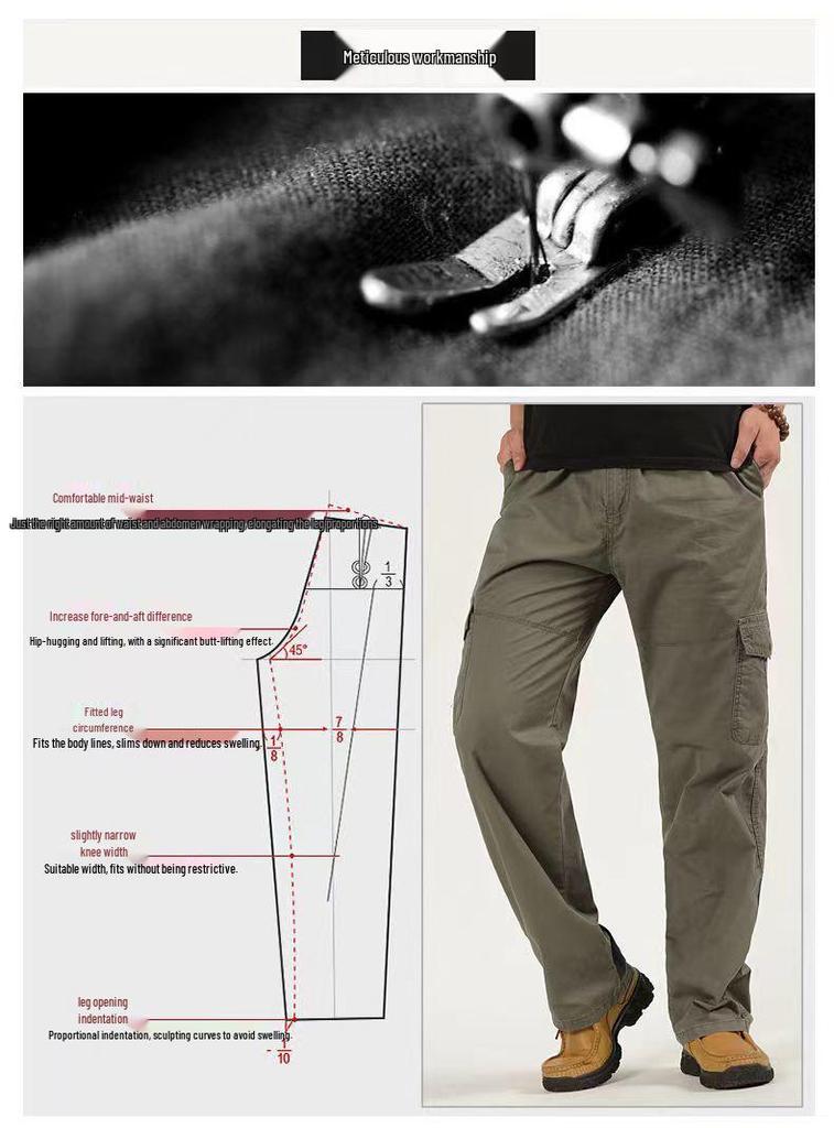 Men's Winter Thick Fleece Cotton Pants for Middle-Aged & Elderly