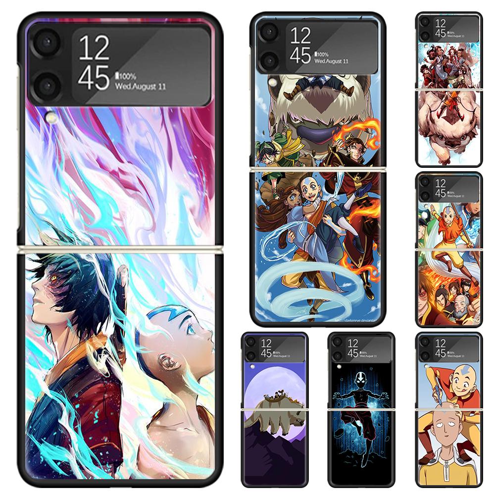 Anime Avatar The Last Airbender Hard PC Phone Case For Samsung Galaxy Z Flip 6 5 4 3 Black Cover ZFlip6 Flip5 Flip4 5G Foldable