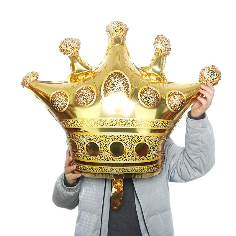 Crown Aluminum Foil Balloon Gold Multi-Color Baby Birthday Party Floating Empty Decoration 1Pc