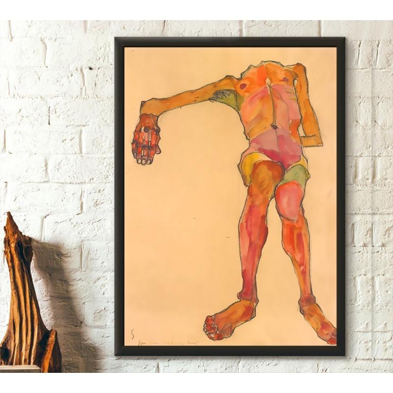 Egon Schiele Słynna Wystawa Obraz na Płótnie Portret Ciała Ludzkiego Plakaty Wydruki Sztuka na Ścianę Obrazy Nordyckie do Pokoju Wystrój Domu