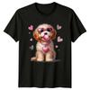 Puppy Dog Heart Sunglasses Valentines Day Animals Dogs Unisexs TShirt Unisexs Tee
