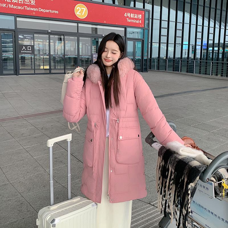 Cotton jacket padded jacket women's winter jacket 2025 new Korean version of down padded jacket mid-length loose and thickened to slim down the waist