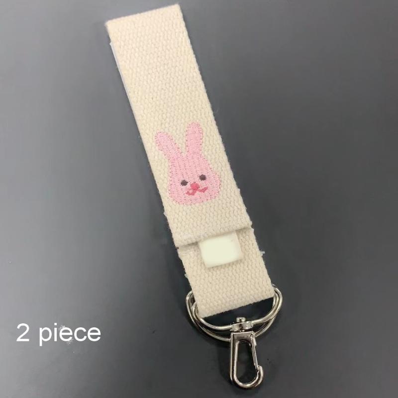 2Pcs Universal Pushchair Clip Baby Stroller Hooks Embroidered Bear Cartoon Hook For Hanging Mommy Bags Diaper Bag Accessories