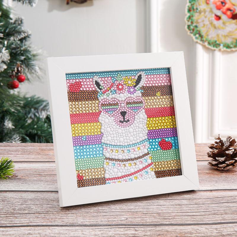 New Diy Diamond Painting Solid Wood Photo Frame Boxed Diamond Sticker Owl Cartoon Hand-Pasted Diamond Painting