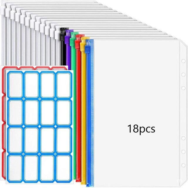 2023 Laser Budget Binder Zipper Envelopes Organizer Cash Envelopes for Budgeting Saving Money A6 Planner 6 Pockets Accessories