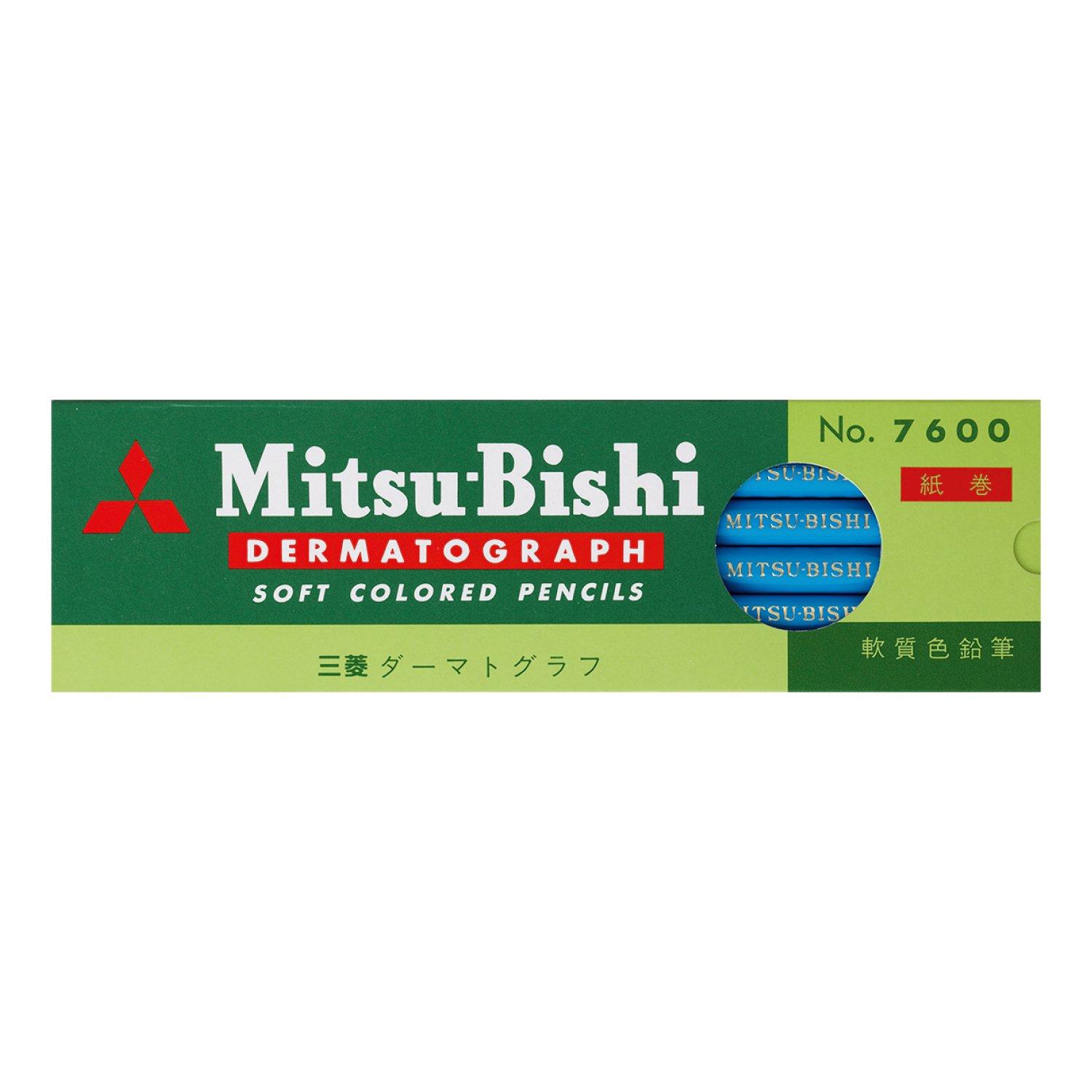 Цветные карандаши Mitsubishi Pencil Dermatograph 7600 Light 1 Масляные Нет. Синий, Дюжина, K7600.8