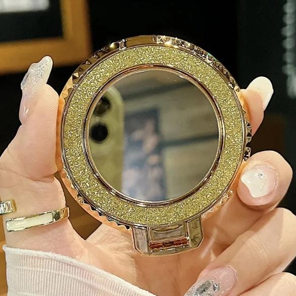 

diamond patterned magnetic back sticker 360 ° rotating mirror magnetic phone holder Suitable for various phone models
