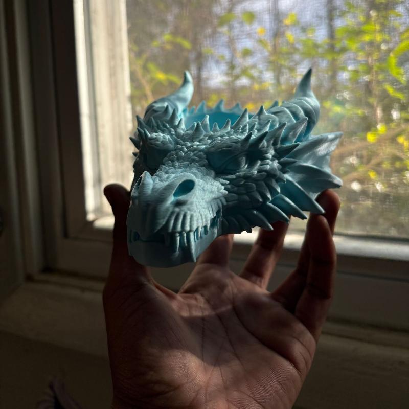 3D Printed Dragon Head Tray Creative Desk Bowl Organizer for Keys Coins Watches Jewelry Fantasy Home Office Decoration Ornament