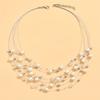 [Multi-Layer Shimmering Imitation Pearl Necklace] Vibrant Bohemian Multilayer Necklace - Shimmering Imitation Pearls - Artisan-Crafted, Authentic Char