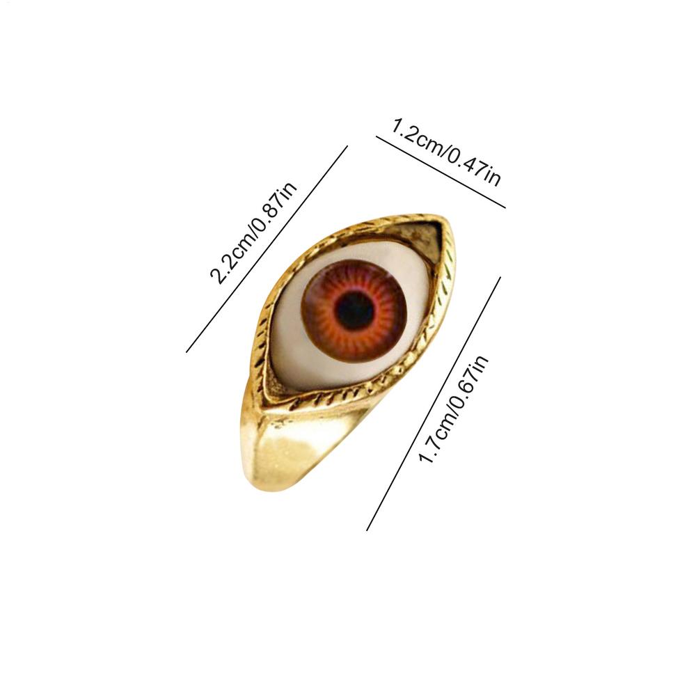 Alloy Geometric Punk Retro PersonalizedExaggerated Blue Eye Ring For Women Blue Eye Ring Punk Party Fashion Jewelry Accessories коричневый