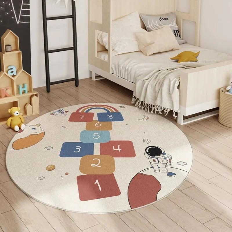 

Rainbow Smile Kids Round Rug Cute Cartoon Pattern Carpet Children s Bedroom Study Decorative Floor Mat 40x40cm